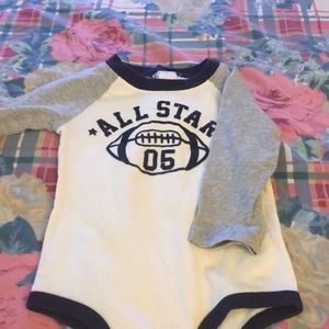 Long sleeve button crotch onesie